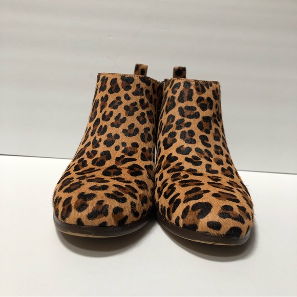 J.Crew factory leopard print leather upper ankle boots size 8 gently worn - Picture 2 of 12
